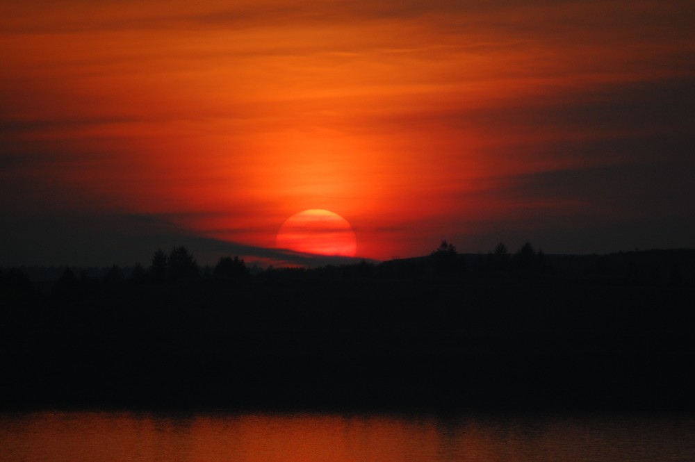 Sonnenuntergang über Neuseenland.