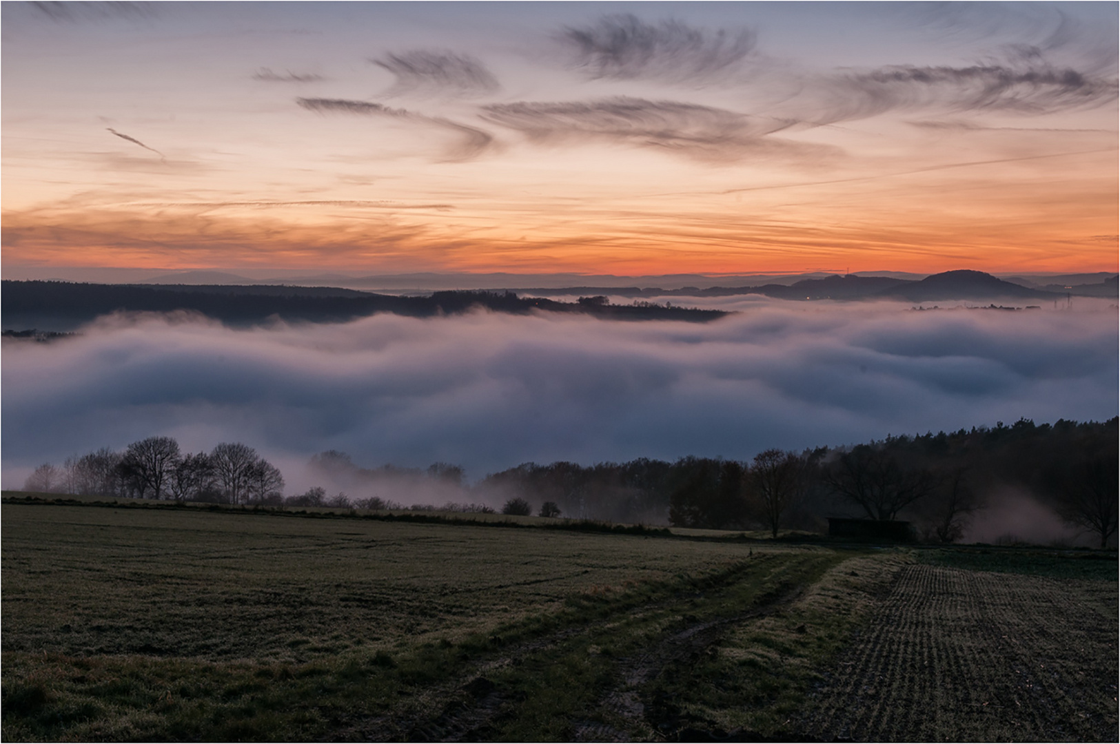 Sonnenuntergang über Nordhessen