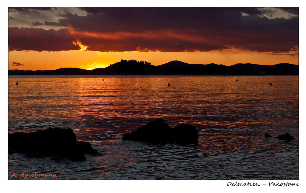 Sonnenuntergang über Pakostane/Dalmatien