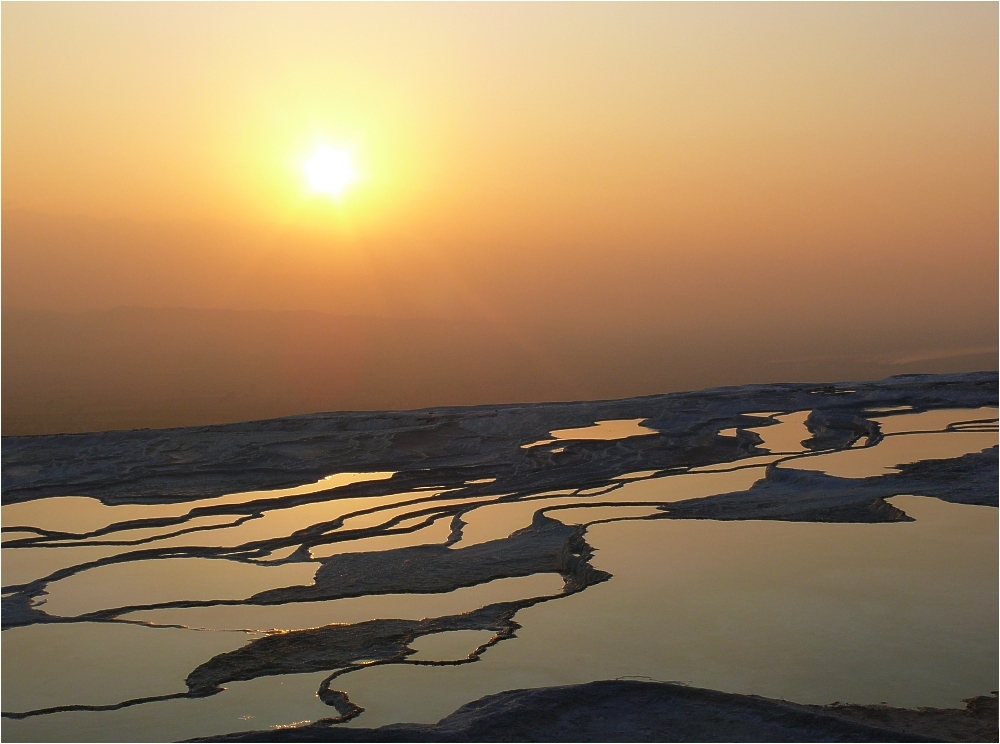 Sonnenuntergang über Pamukkale