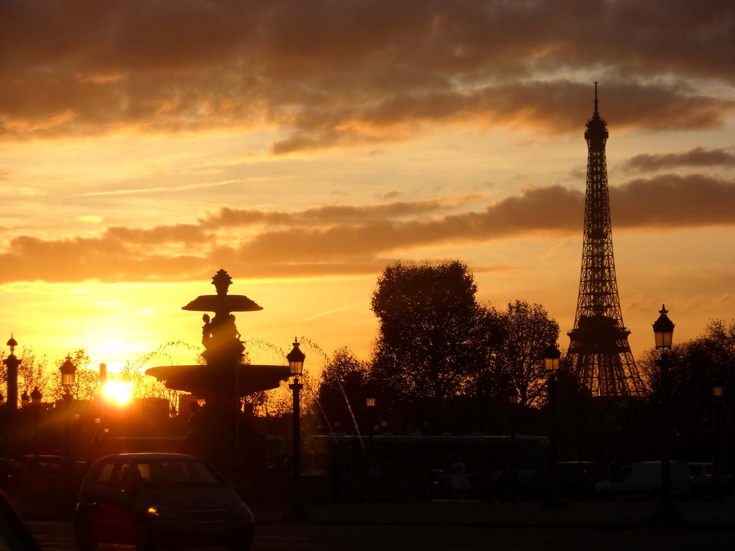 Sonnenuntergang über Paris, Place de Concorde