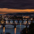 Sonnenuntergang über Prag, Moldau