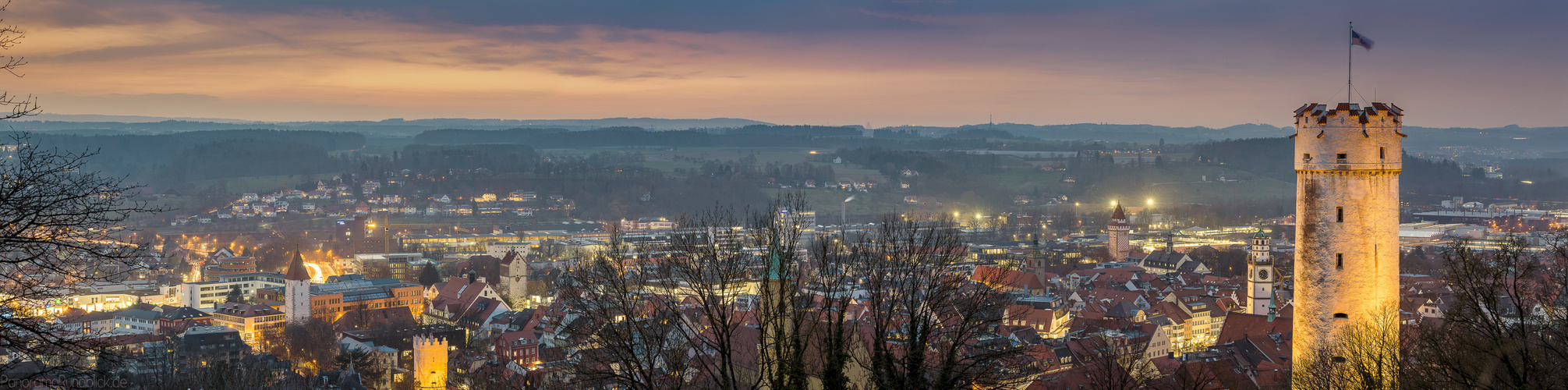 Sonnenuntergang über Ravensburg