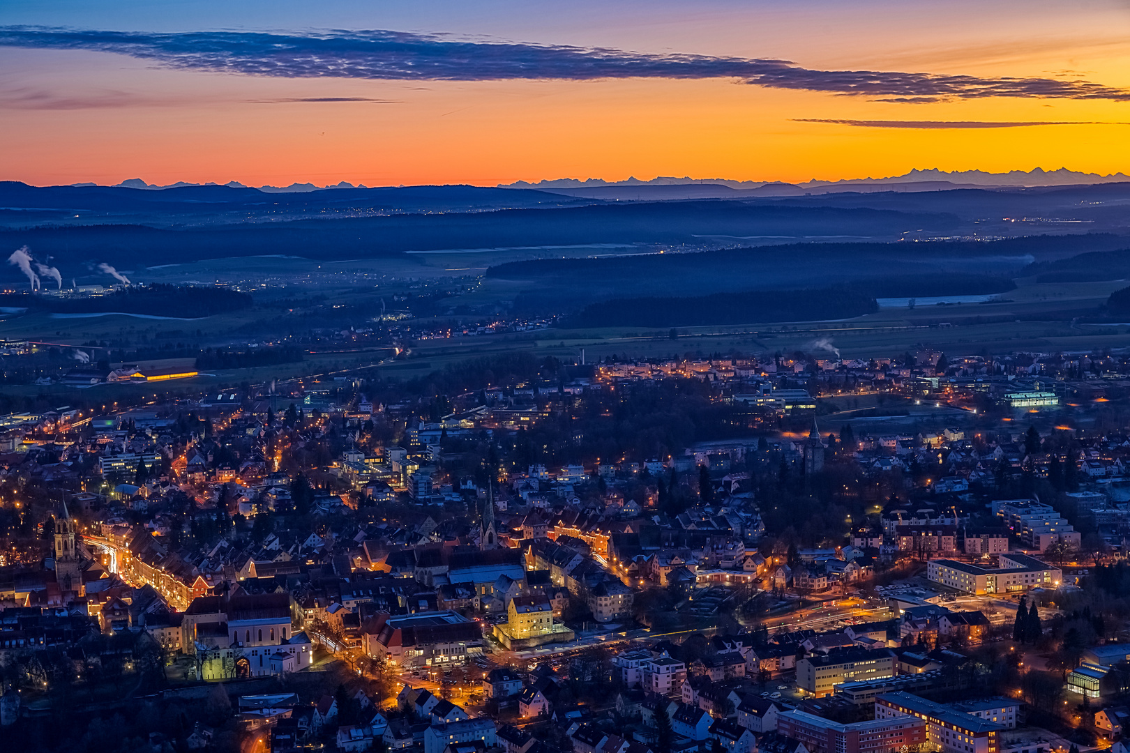 Sonnenuntergang über Rottweil