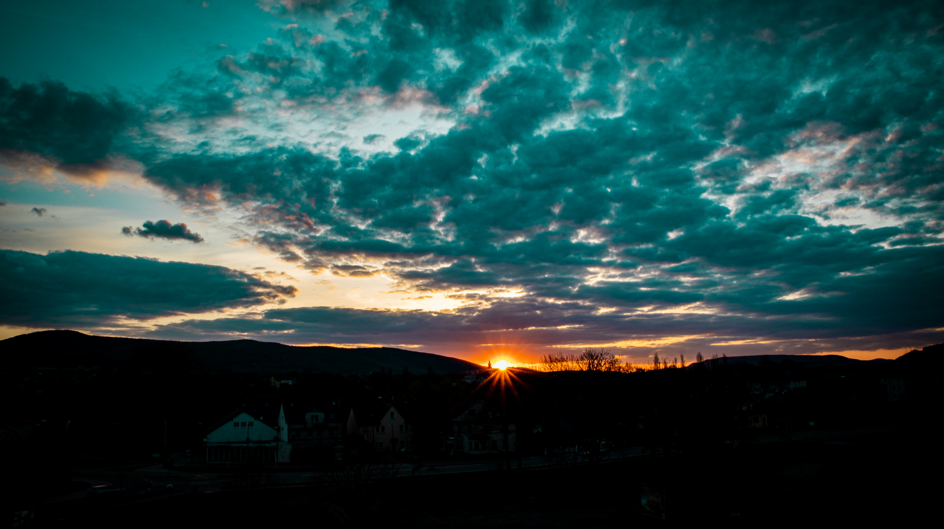 Sonnenuntergang über Saalfeld