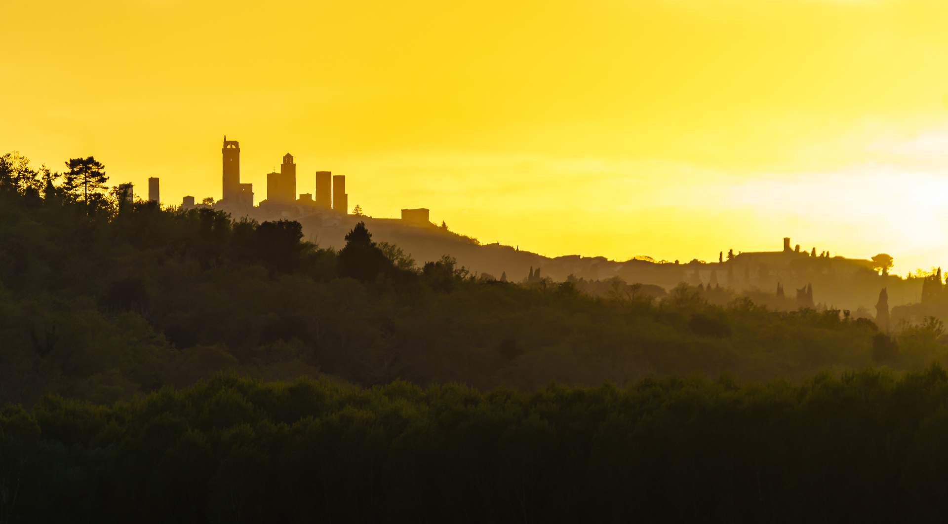 Sonnenuntergang über San Gimignano