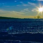 Sonnenuntergang über Schneelandschaft