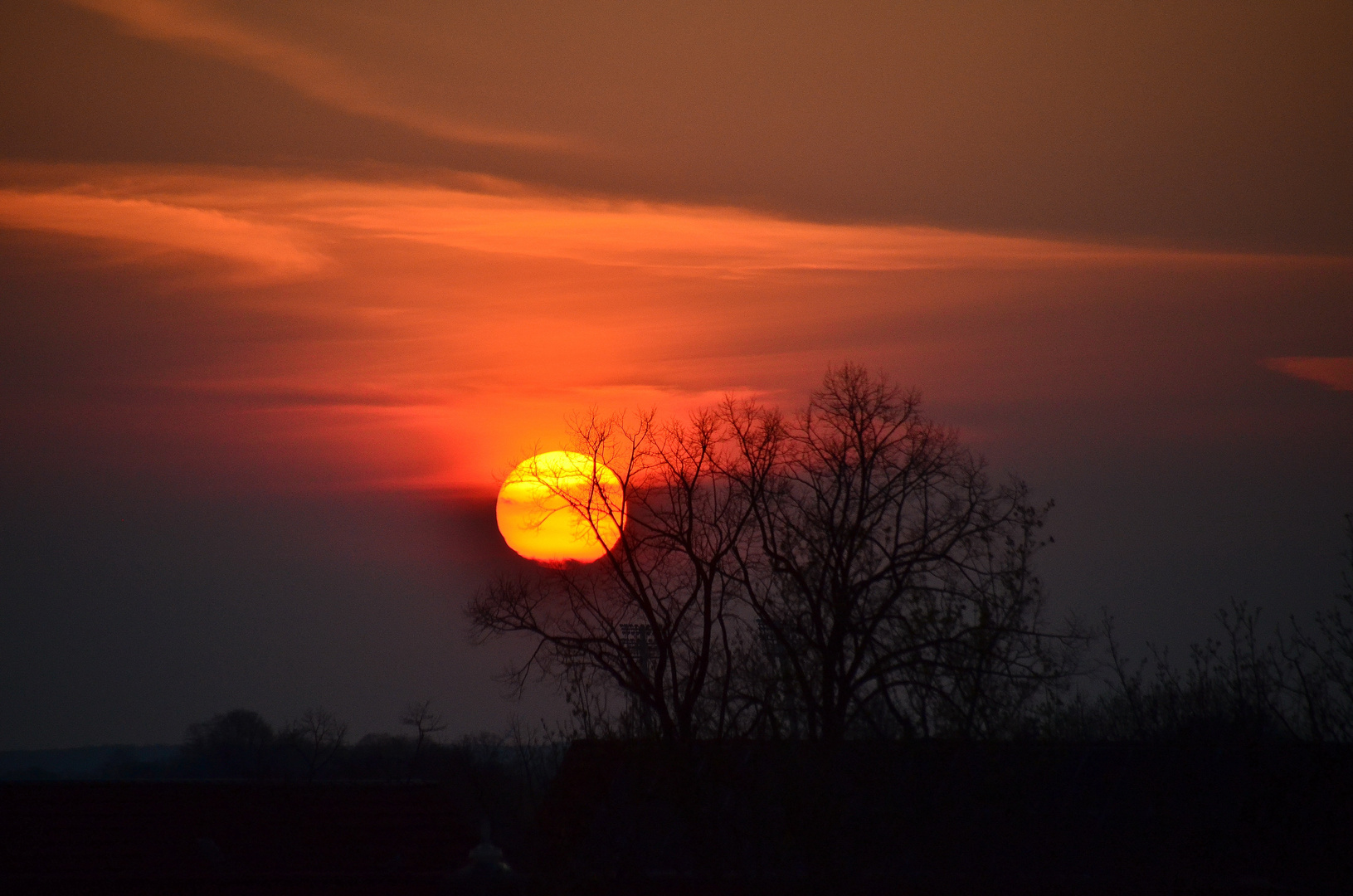 Sonnenuntergang über Schweinfurt