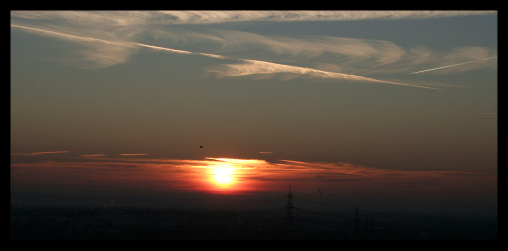 Sonnenuntergang über Siegburg