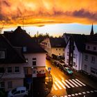 Sonnenuntergang über Siegburg nach einem Gewitter