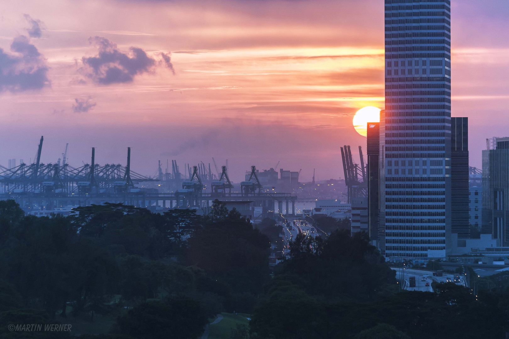 Sonnenuntergang über Singapur