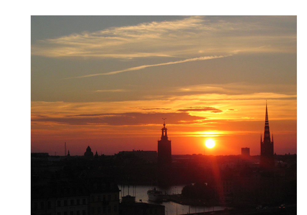 Sonnenuntergang über Stockholm