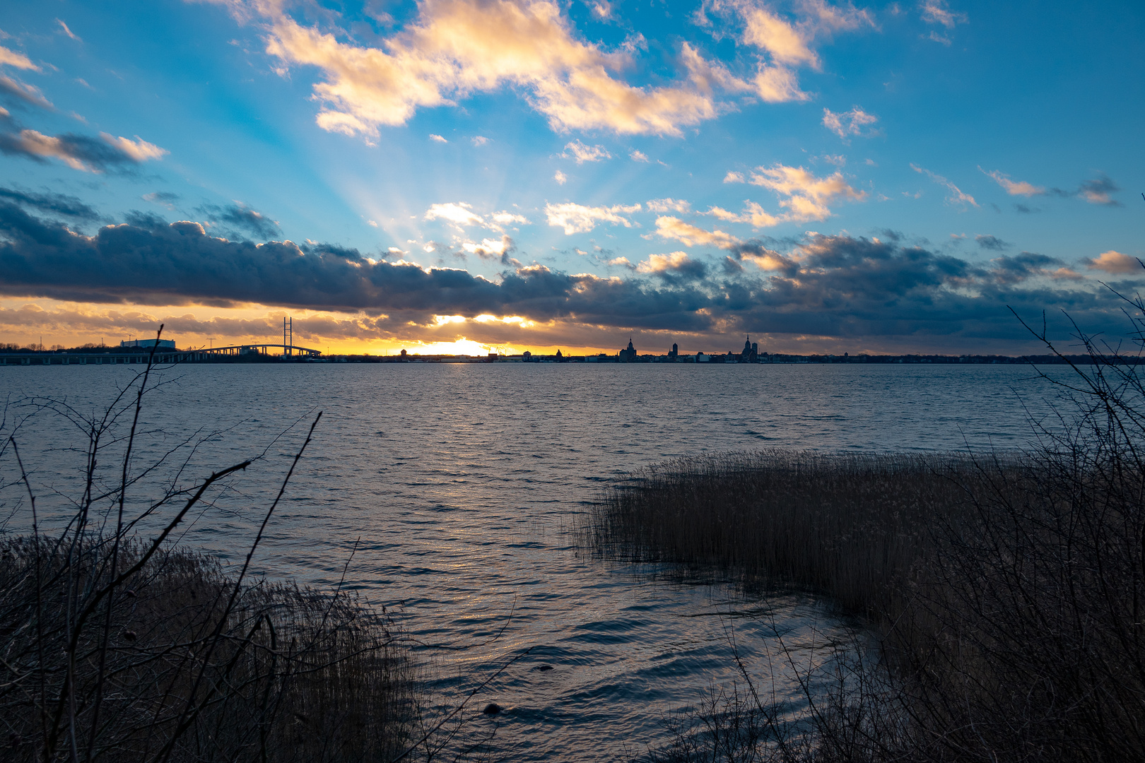 Sonnenuntergang über Stralsund