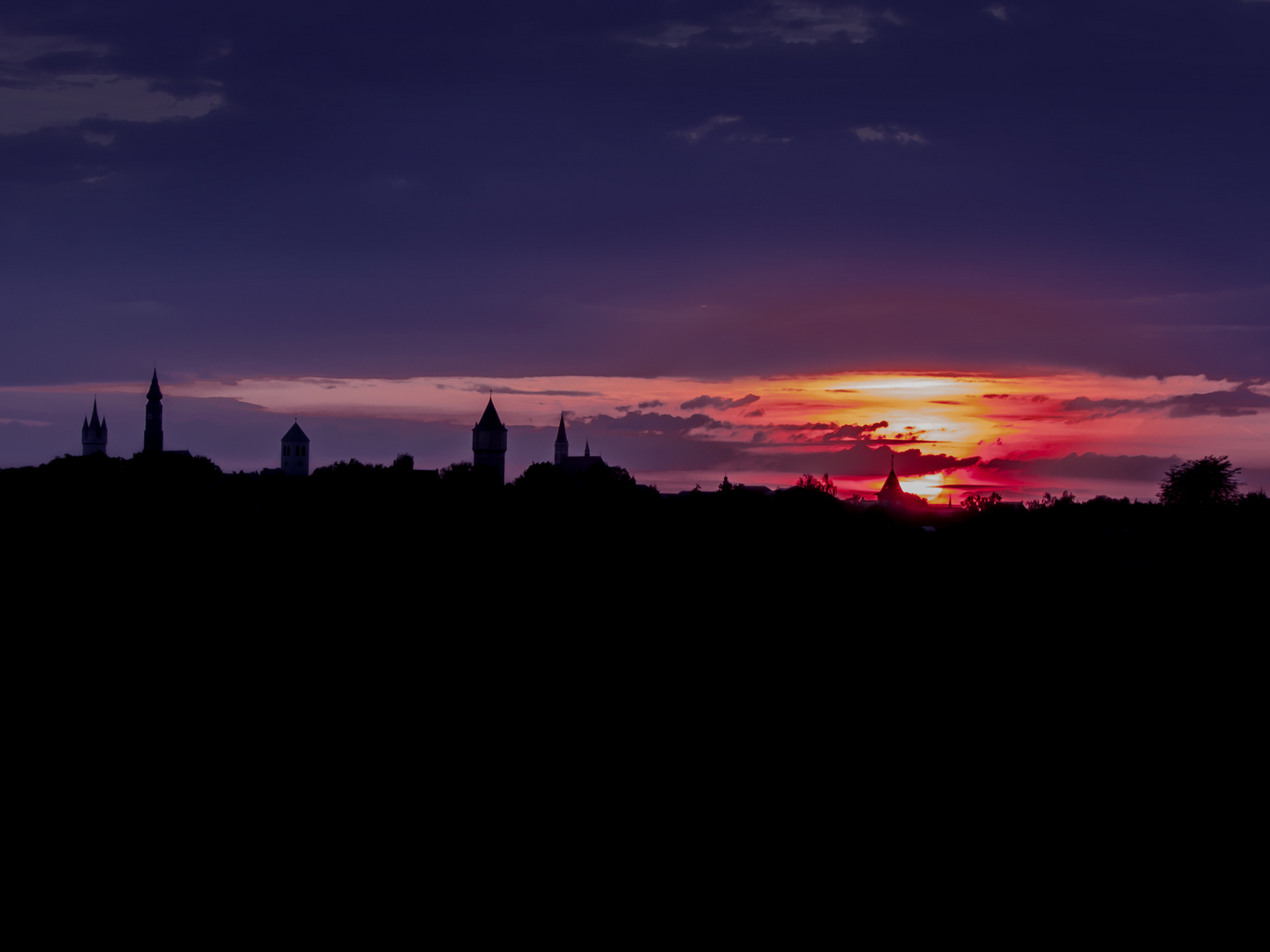 Sonnenuntergang über Straubing