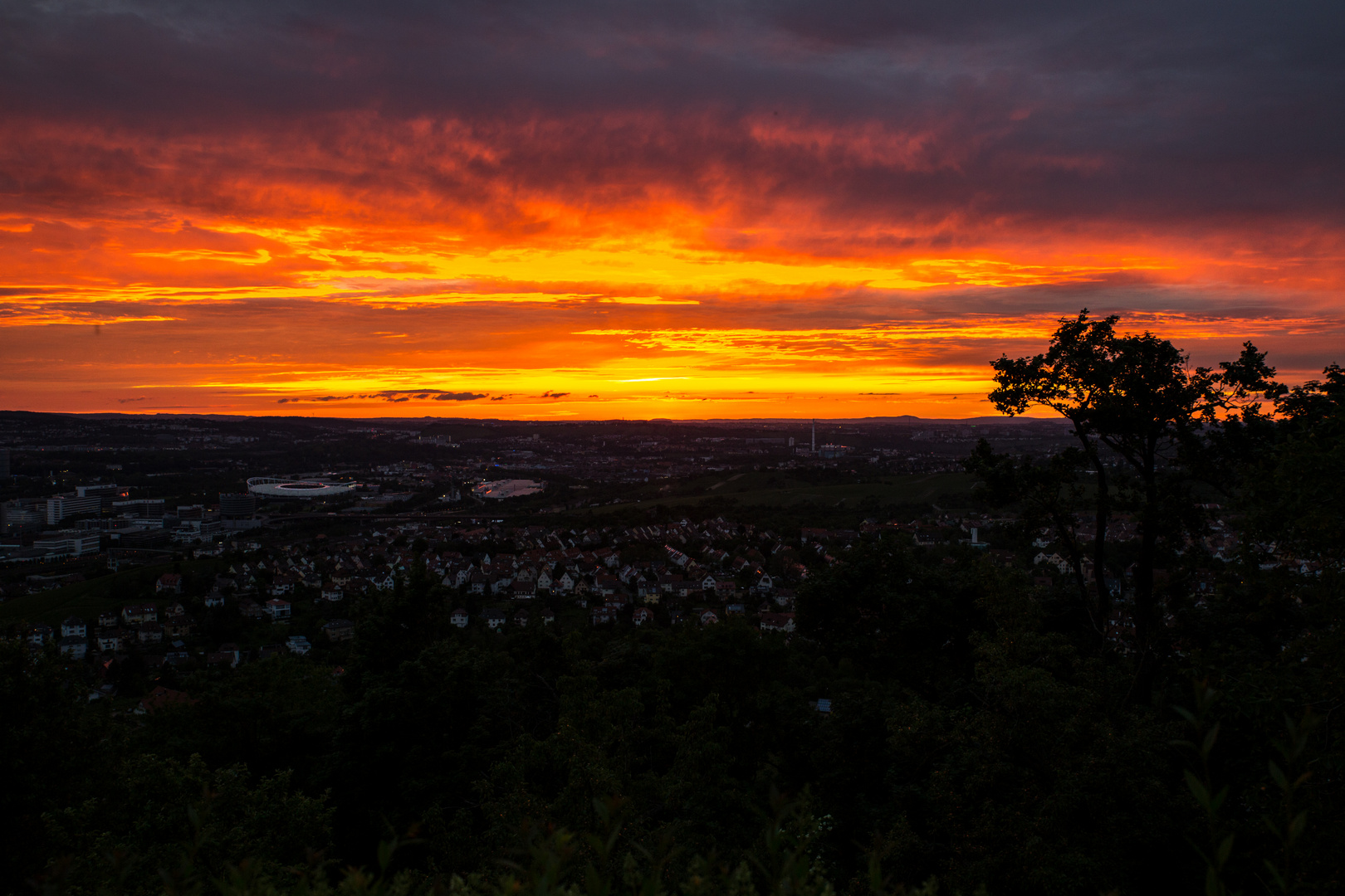 Sonnenuntergang über Stuttgart