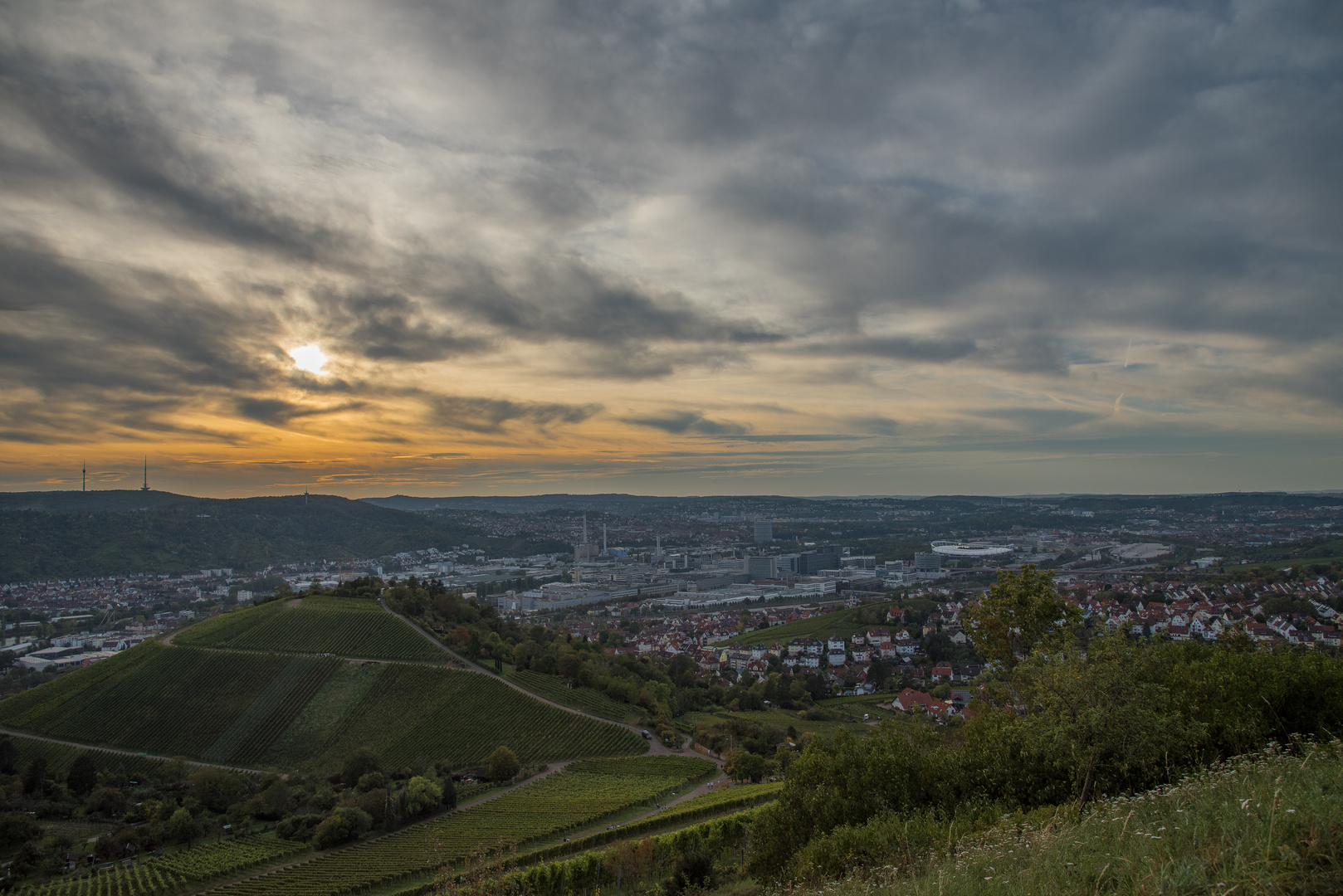 Sonnenuntergang über Stuttgart