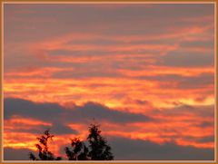 Sonnenuntergang über unserem Haus um 17.30 Uhr