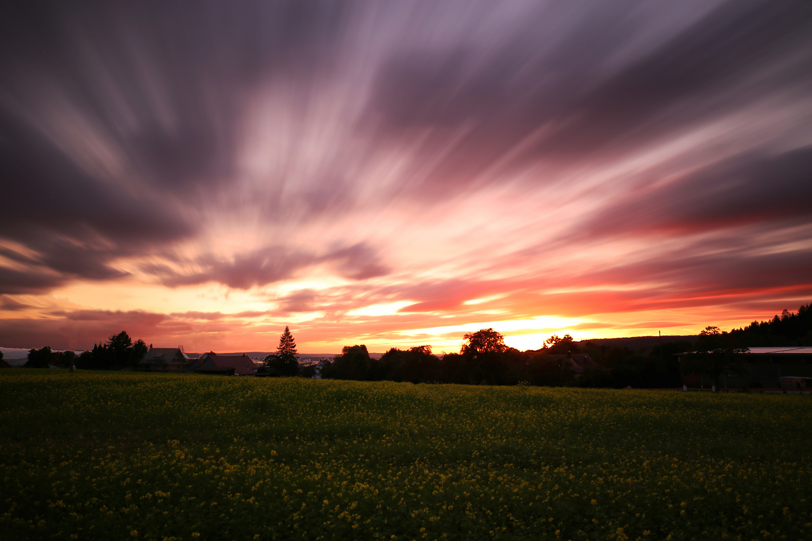 Sonnenuntergang über Wahlweiler - Deggenhausertal