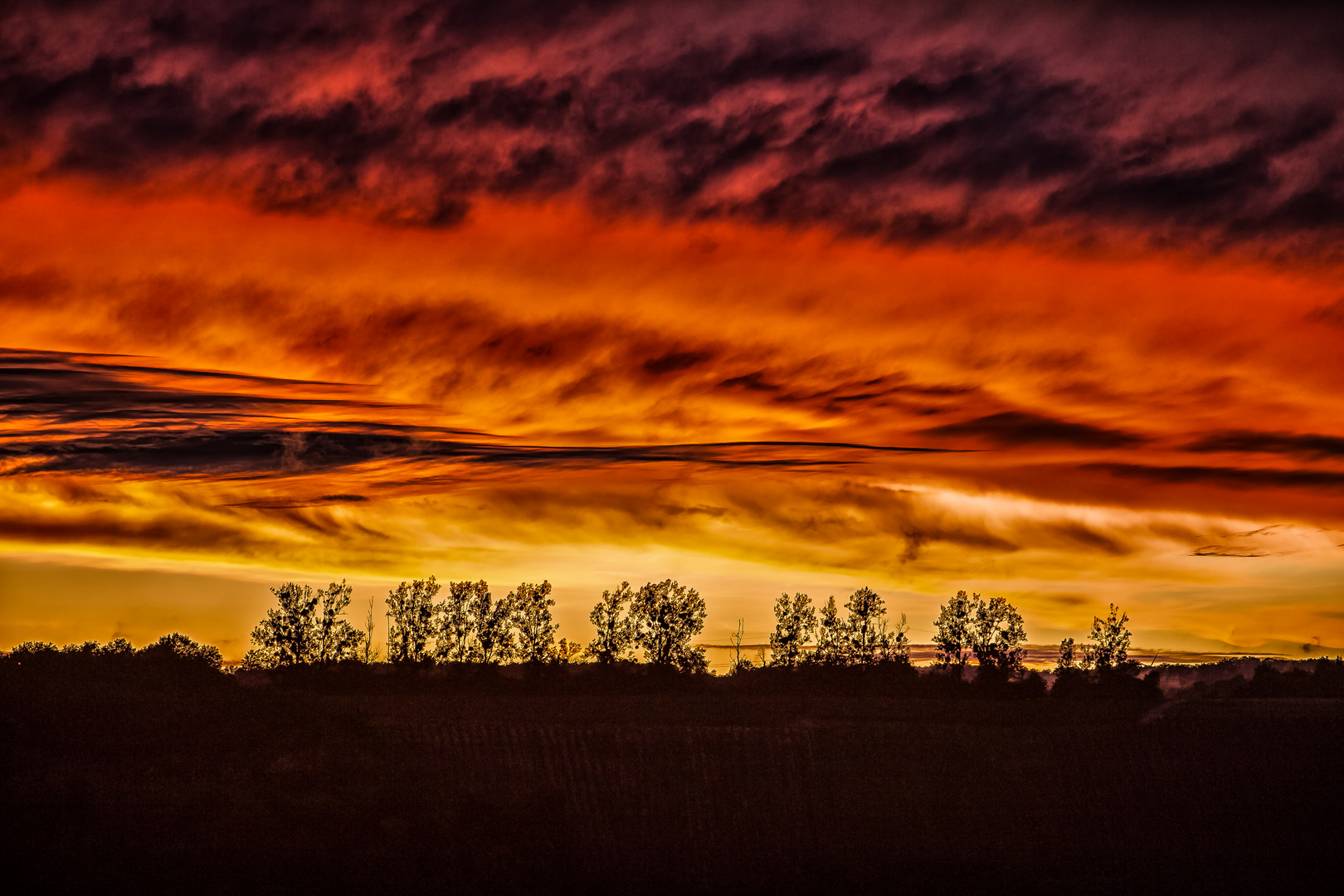 Sonnenuntergang ueber Wasserbillig (Luxemburg)