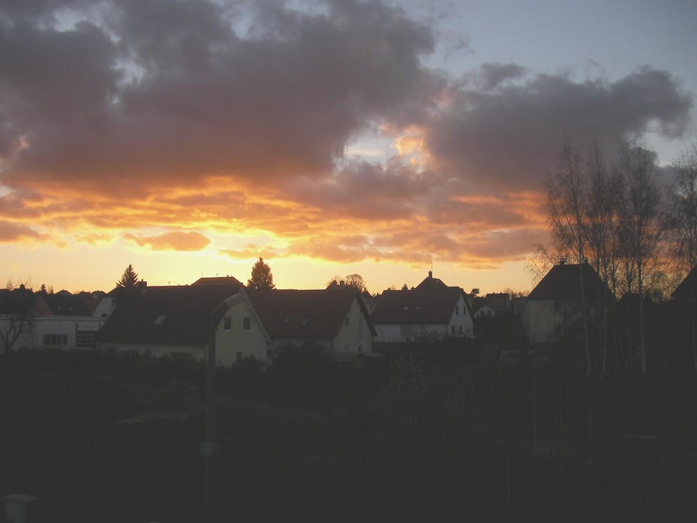 Sonnenuntergang über Weixdorf