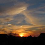 Sonnenuntergang über Wischhafen