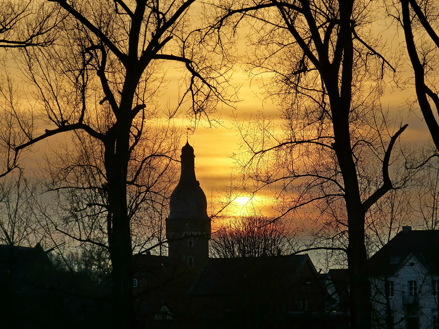 Sonnenuntergang über Zons