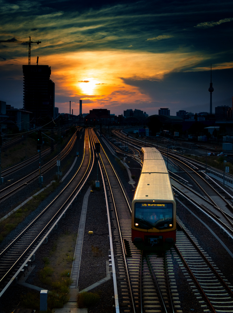 Sonnenuntergang über zug