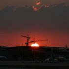 Sonnenuntergang überm Flughafen Stuttgart