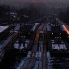 Sonnenuntergang über'm Hauptbahnhof Bochum