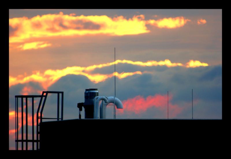 Sonnenuntergang über`m Nordstadt-Krankenhaus