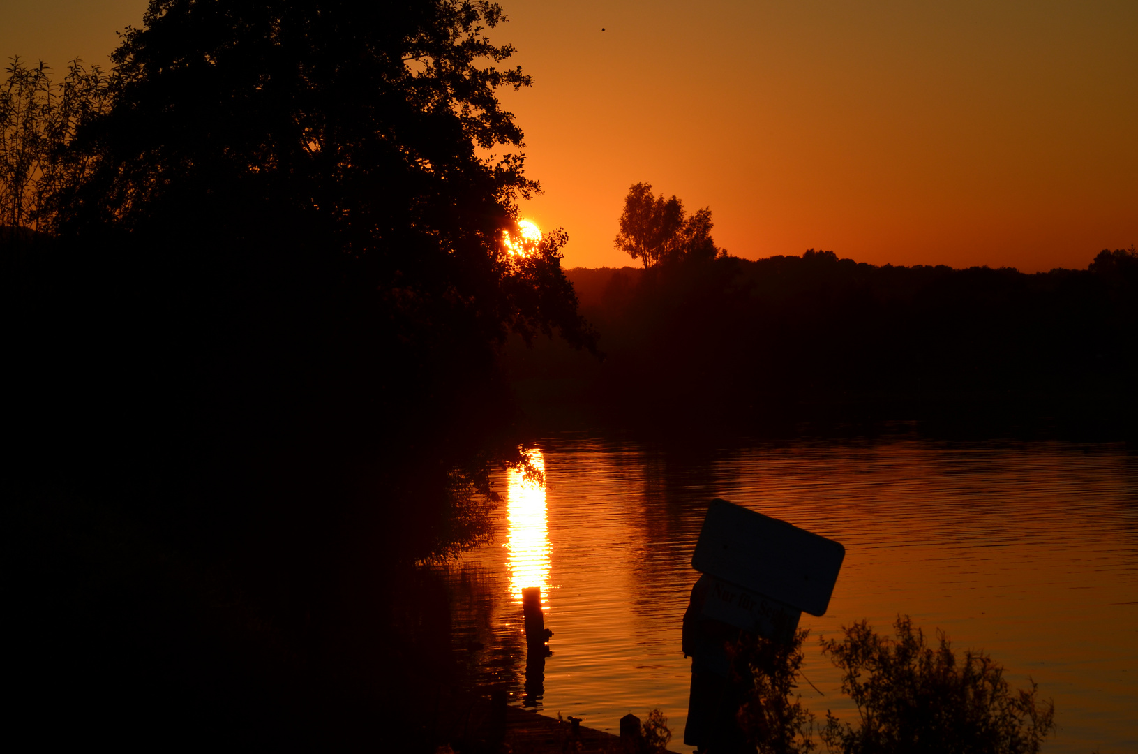 Sonnenuntergang übern Schieder Stausee