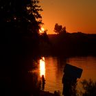 Sonnenuntergang übern Schieder Stausee