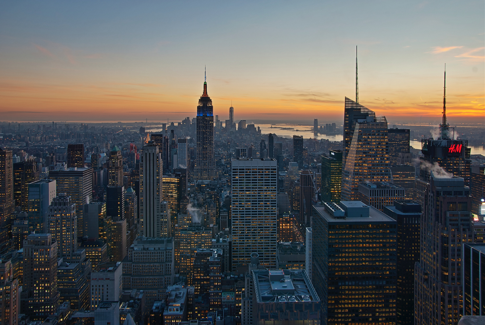 Sonnenuntergang und Empire State Building