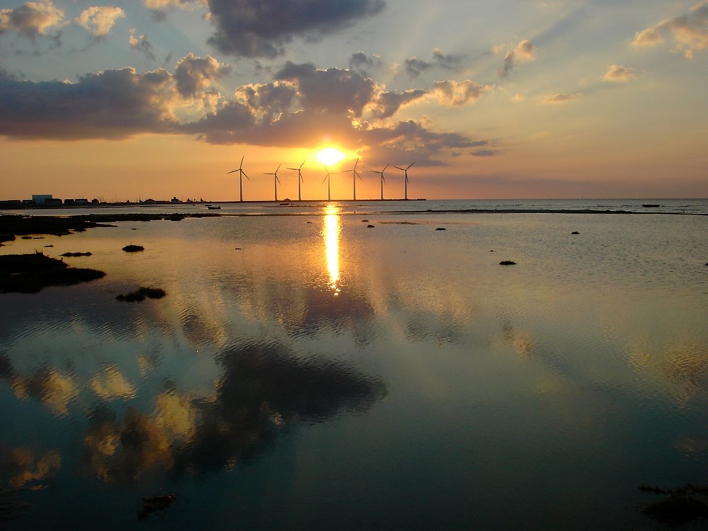 Sonnenuntergang und Meer