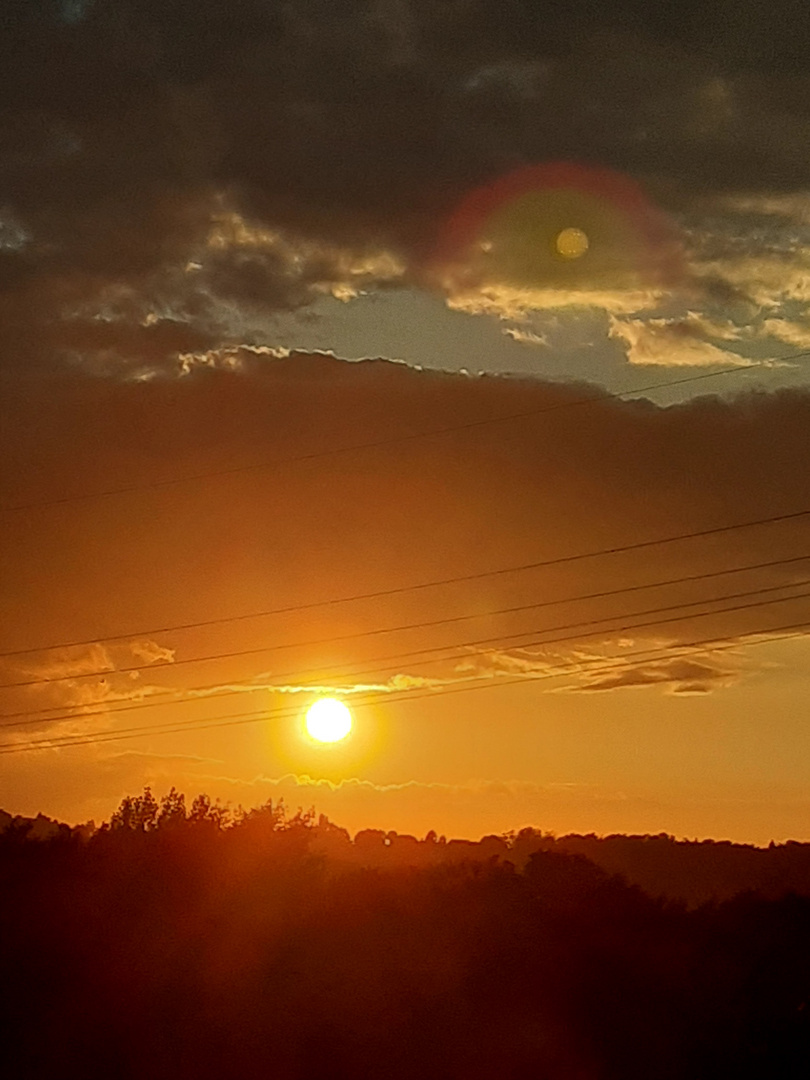 Sonnenuntergang und Mondaufgang Gevelsberg