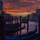 Sonnenuntergang Venedig, aus Richtung der Rialto-Brücke