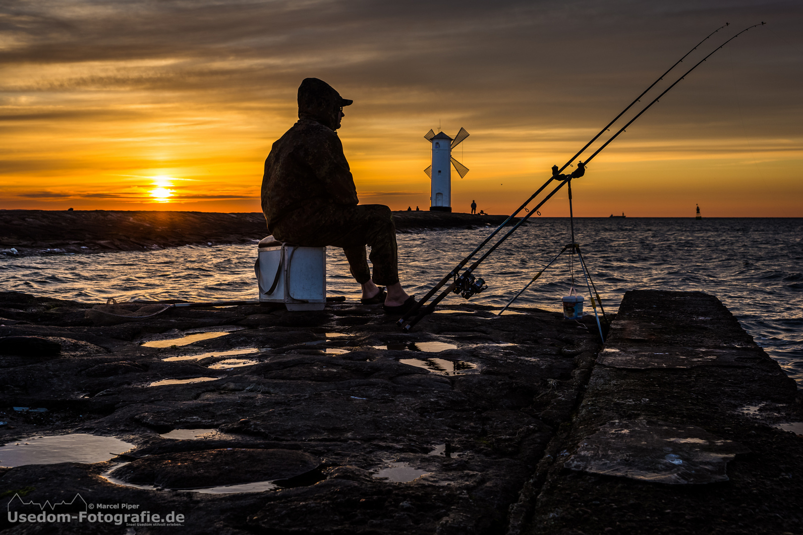 Sonnenuntergang vom 26.05.2014 an der Mole in Swinemünde