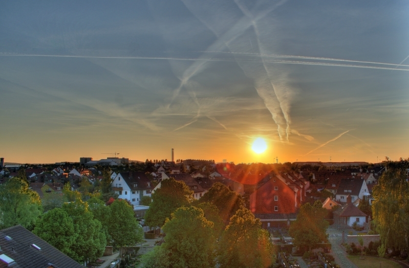 Sonnenuntergang vom Balkon