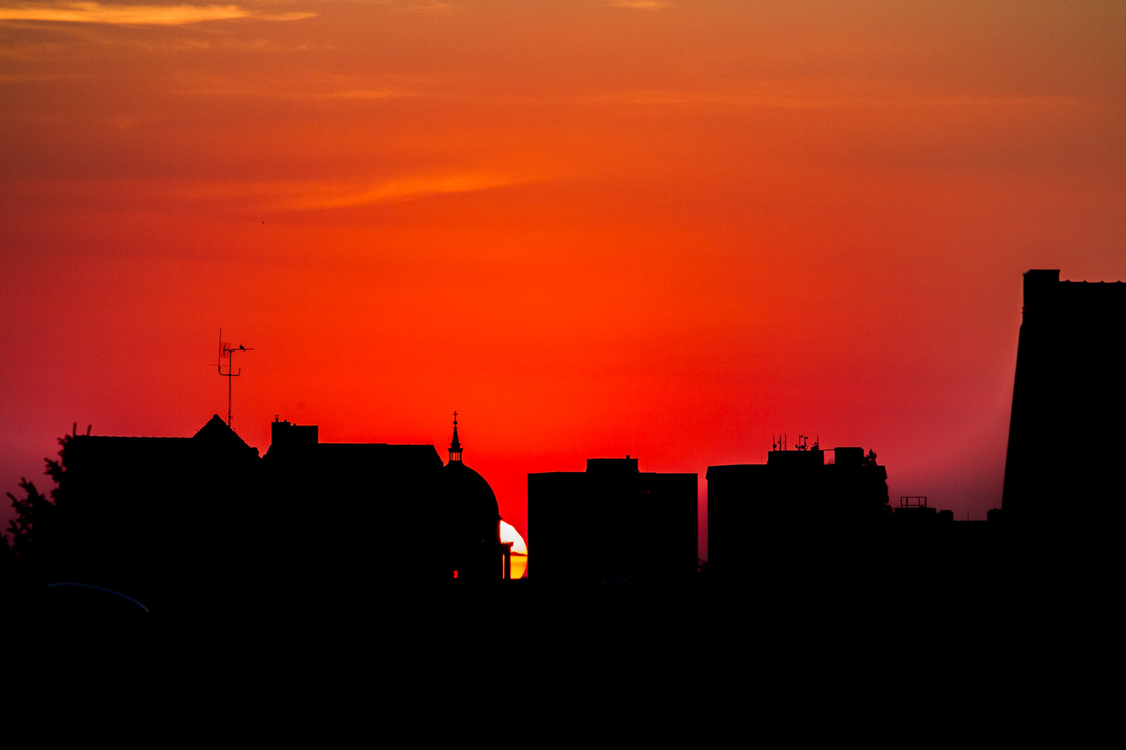 Sonnenuntergang vom Balkon