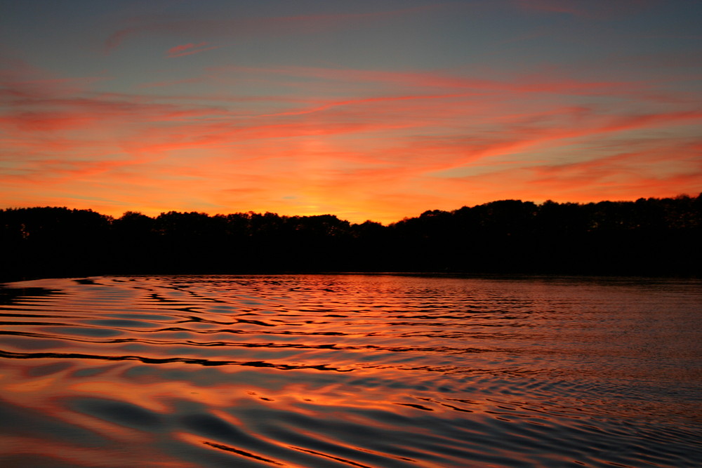 Sonnenuntergang vom Boot aus