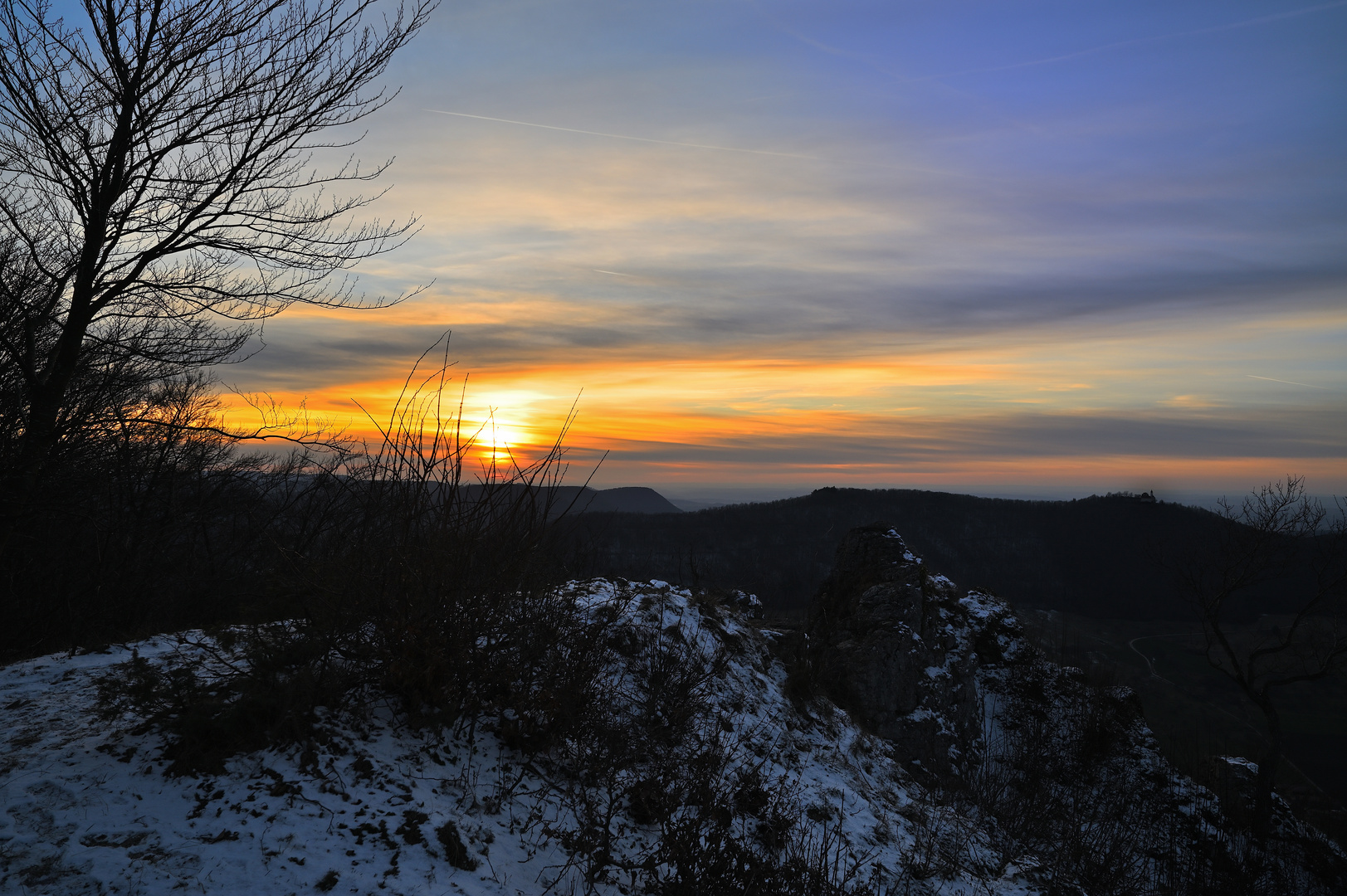 Sonnenuntergang vom Breitenstein, Schwäbische Alb