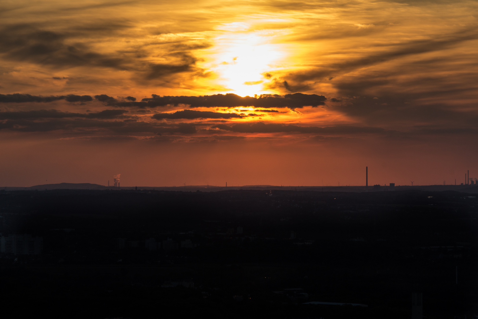 Sonnenuntergang vom Florianturm im Westfalenpark