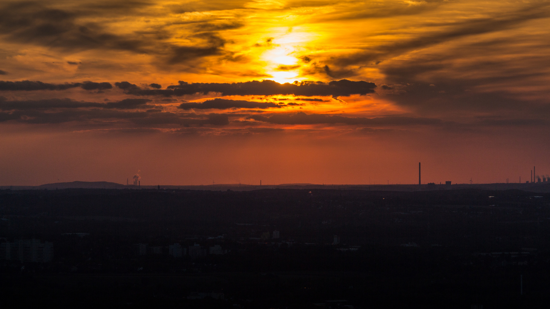 Sonnenuntergang vom Florianturm im Westfalenpark (2)