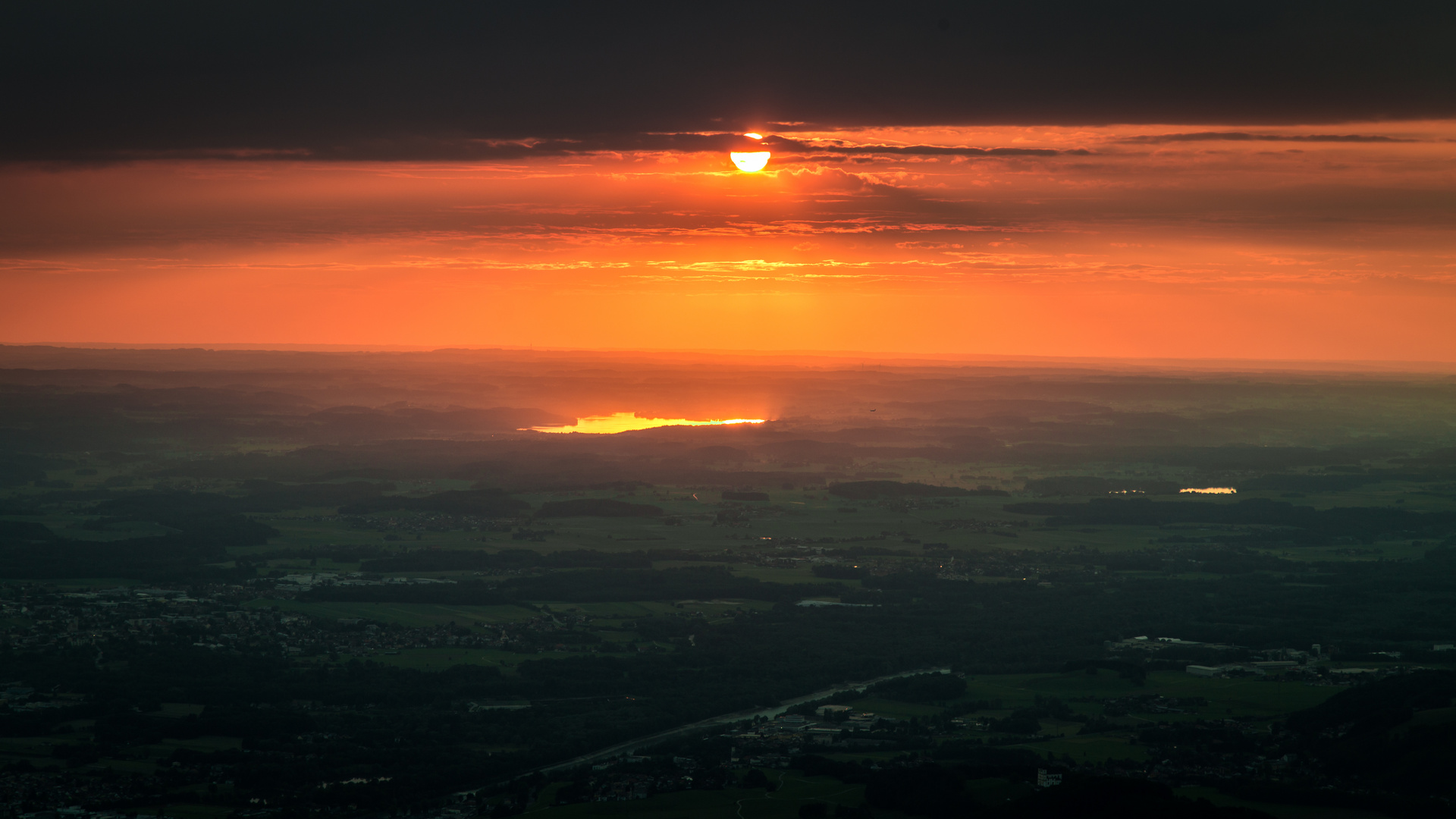 Sonnenuntergang vom Gaisberg aus