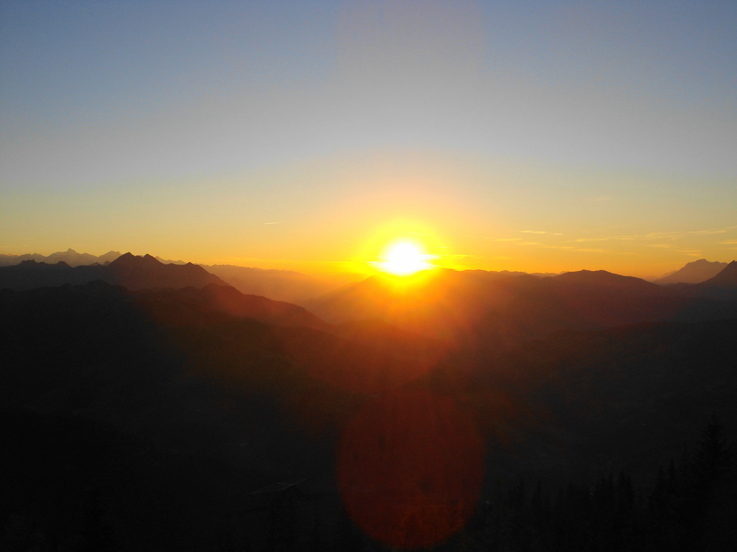 Sonnenuntergang vom Grießenkareck in Flachau