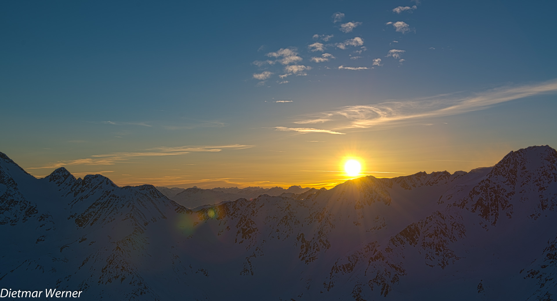 Sonnenuntergang vom höchstgelegenen Hotel Europas