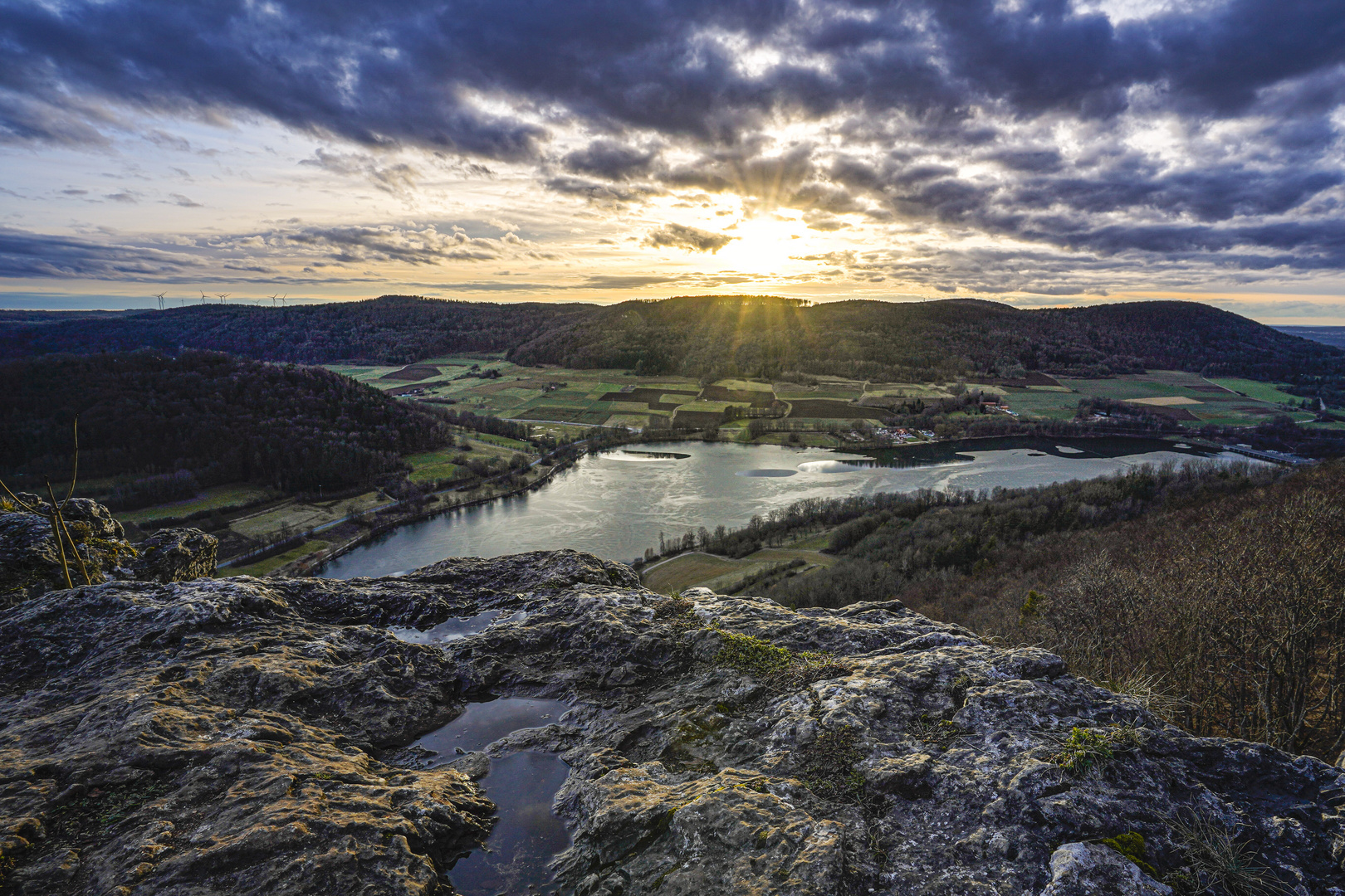 Sonnenuntergang vom Hohlen Fels 