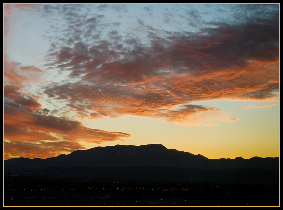 Sonnenuntergang vom Hotelzimmer in Las Vegas