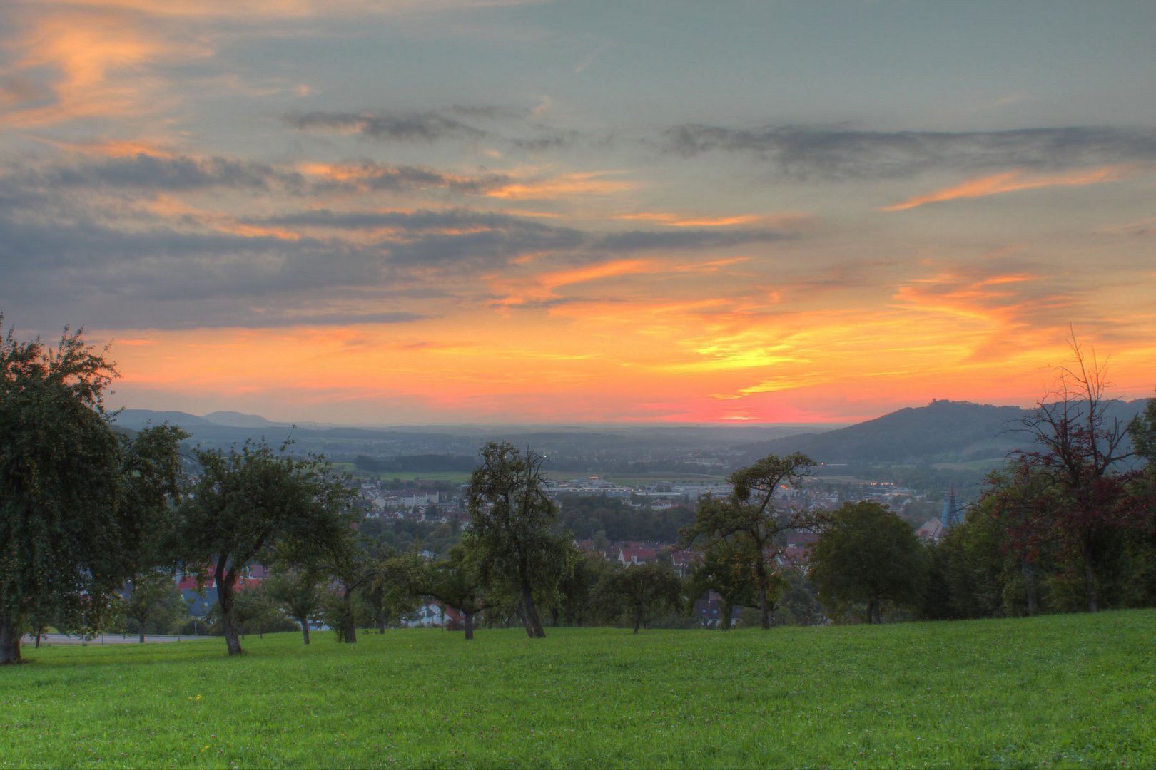 Sonnenuntergang vom Messelberg/ Donzdorf