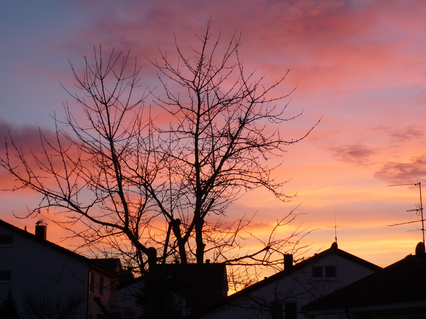 Sonnenuntergang vom neuen Zuhause